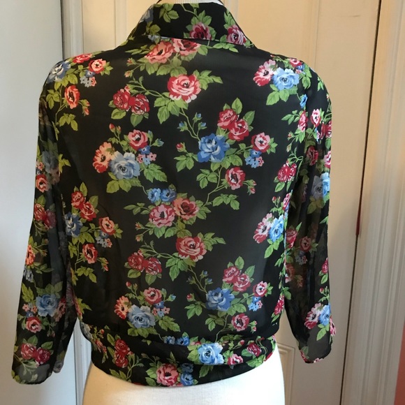 BONGO Sheer Waist Tie Top Retro 90s - Picture 6 of 8